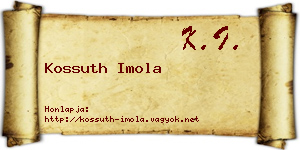 Kossuth Imola névjegykártya